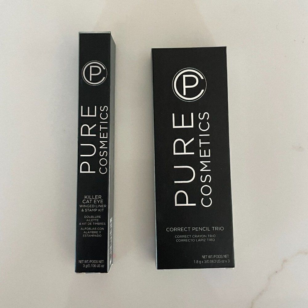Pure Cosmetics Makeup Bundle‎ Correct Pencil Trio Killer Cat Eye Liner NEW